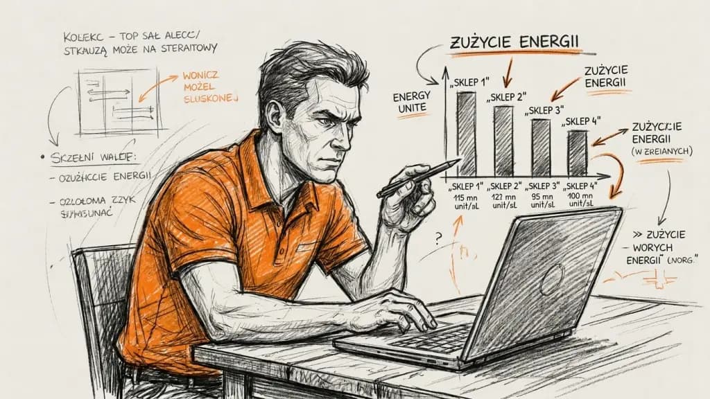 Jak zrobić prosty panel zużycia energii dla 4 sklepów